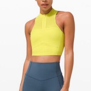 Lululemon Unleash Strength Yellow Serpentine Sports Bra, Sz 6